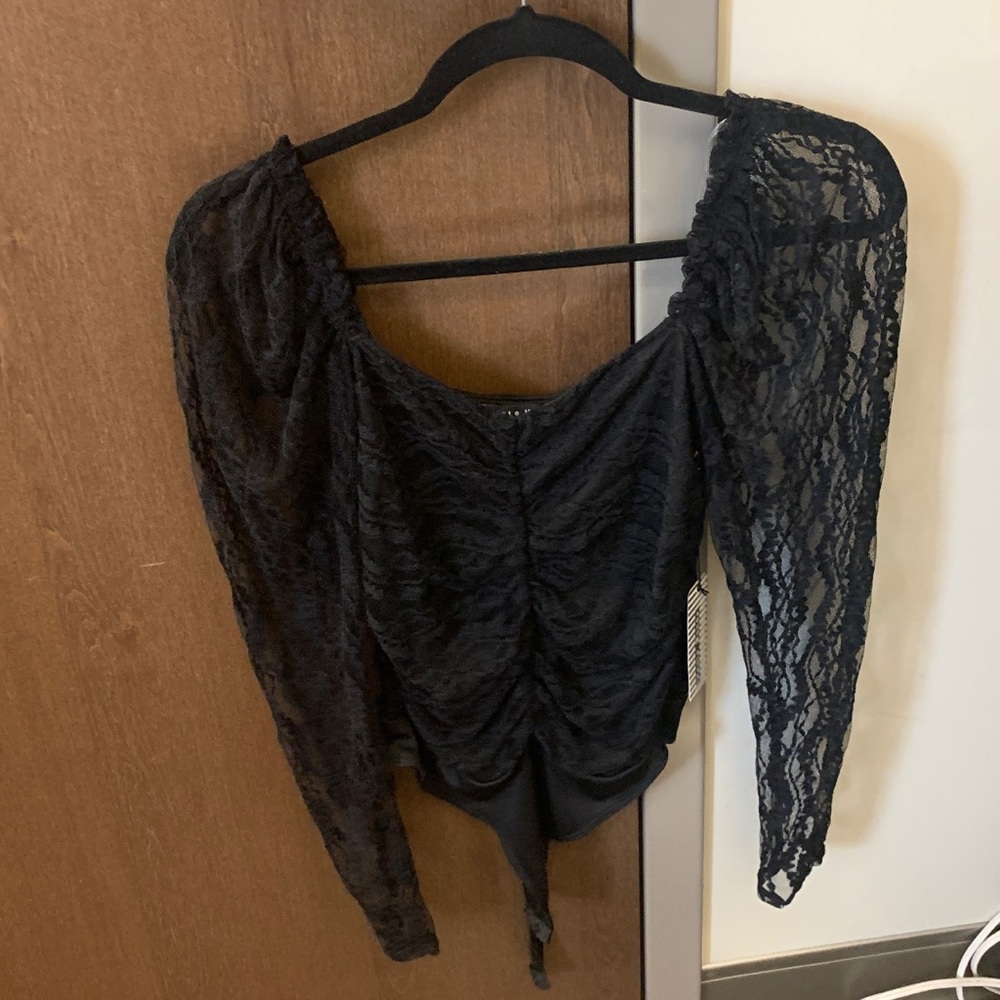 Black lace body suit